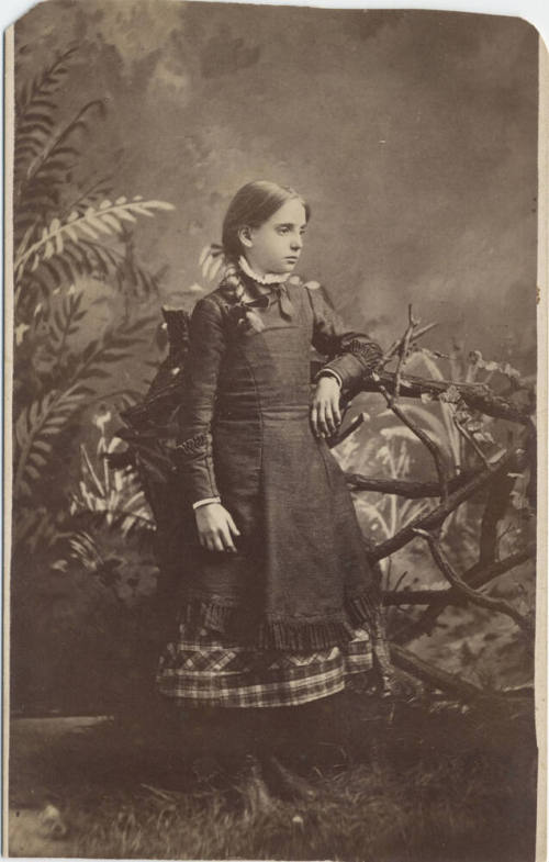 Portrait of Unknown Girl in Front of Foliage