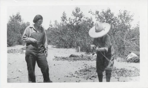 Picture of Two Women Standing Outdoors