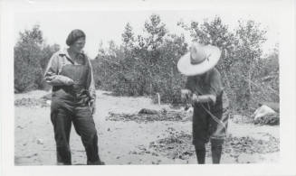 Picture of Two Women Standing Outdoors