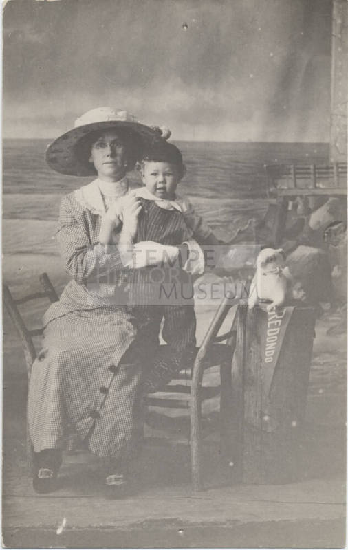 Full Length Portrait of Mother and Son