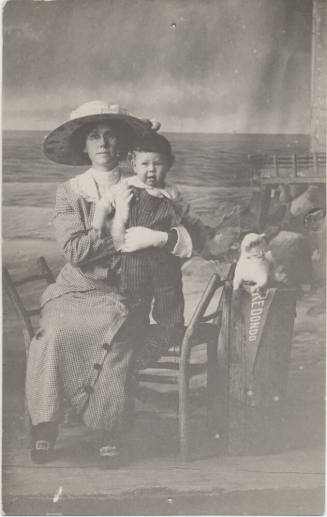 Full Length Portrait of Mother and Son