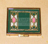 Square makeup compact with sponge