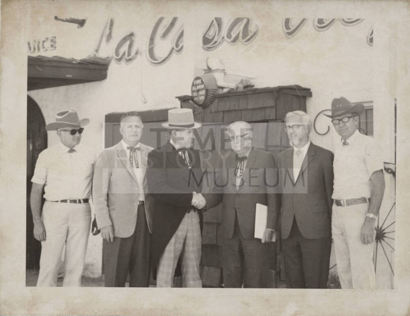 6 Men Posing Outside La Casa Vieja
