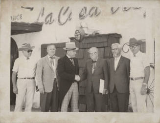 6 Men Posing Outside La Casa Vieja