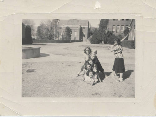A Group of Girls on Back of Each Other