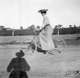 Rural School Teacher, Mrs.Garfield Goodwin on Bicycle