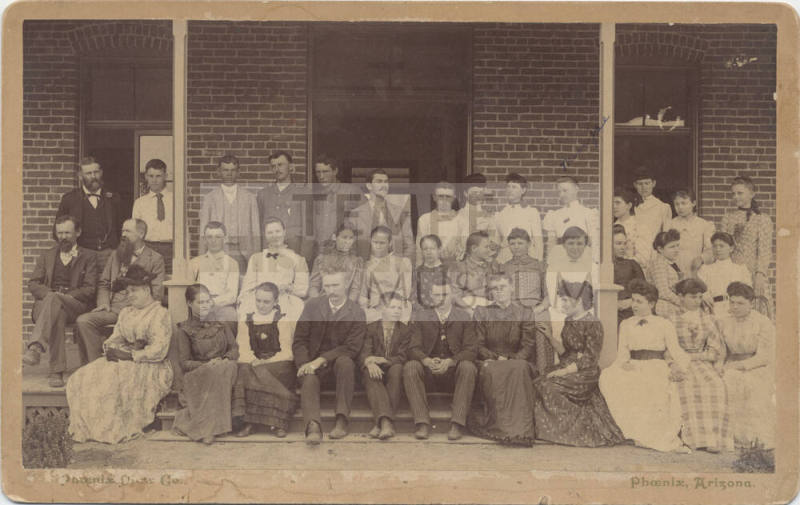 Tempe Normal School Group on Porch 1892