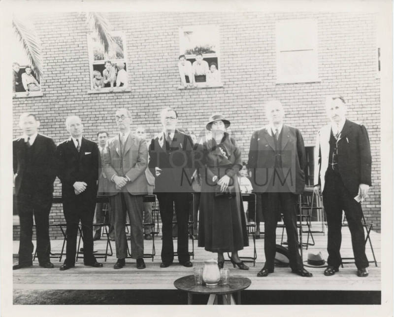School Building Showing Ceremonial Event
