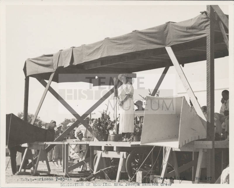 Arizona State Tuberculosis Sanitarium (aka Arizona State Welfare Sanitarium) Dedication with Mrs. Joseph Madison Greer in September 9, 1934.
