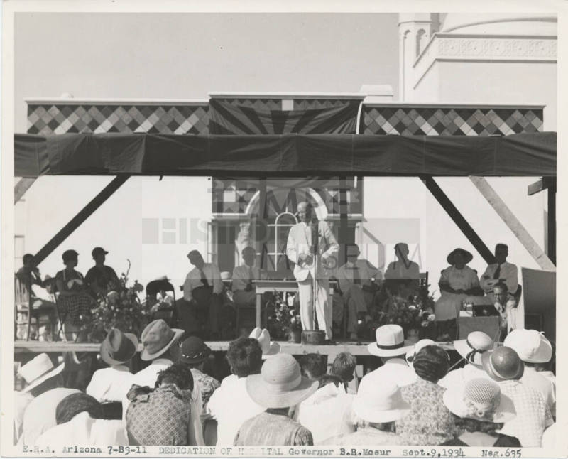 Arizona State Tuberculosis Sanitarium (aka Arizona State Welfare Sanitarium) Dedication with Gov. B.B. Moeur.