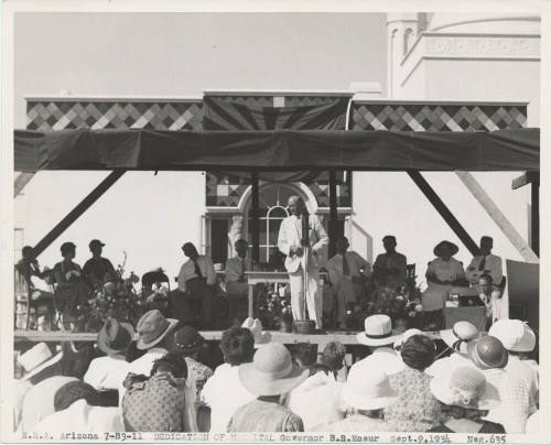 Arizona State Tuberculosis Sanitarium (aka Arizona State Welfare Sanitarium) Dedication with Gov. B.B. Moeur.