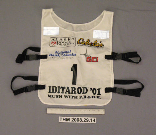 Chuck King's musher's bib, Iditarod 2001