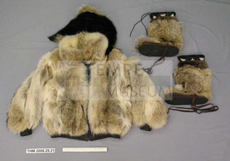Chuck King's wolf fur jacket and mukluks