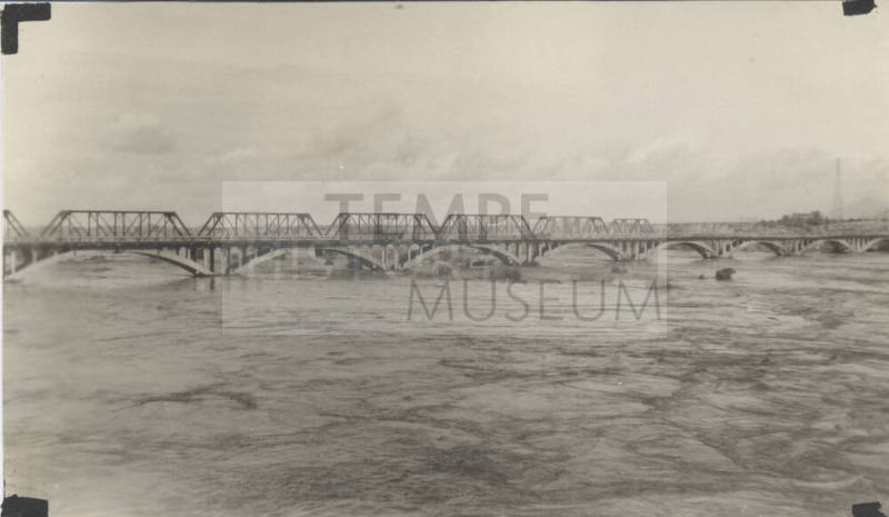 Tempe Bridge with Salt River in Flood
