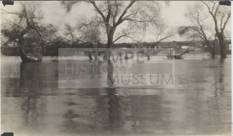 Tempe Bridge with Salt River in Flood