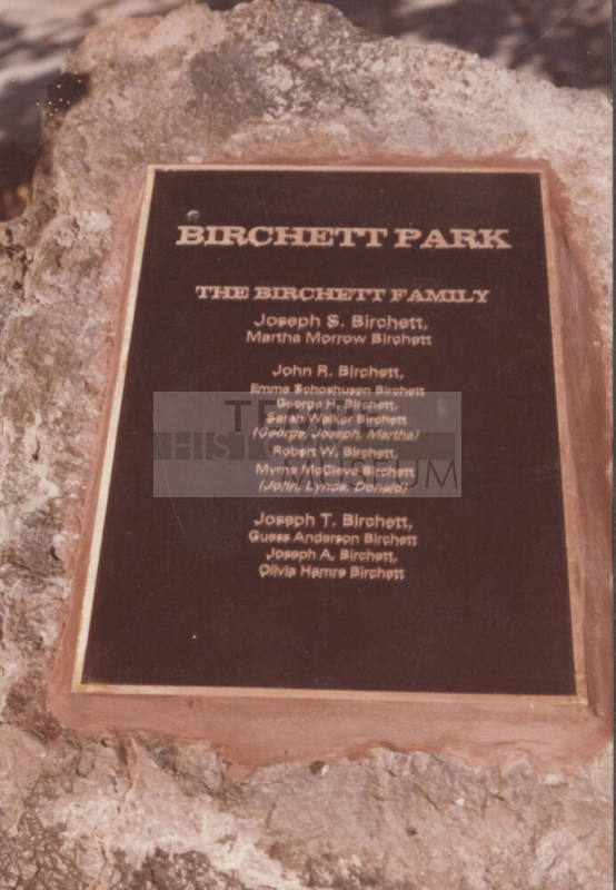 Picture of Birchett Park Plaque