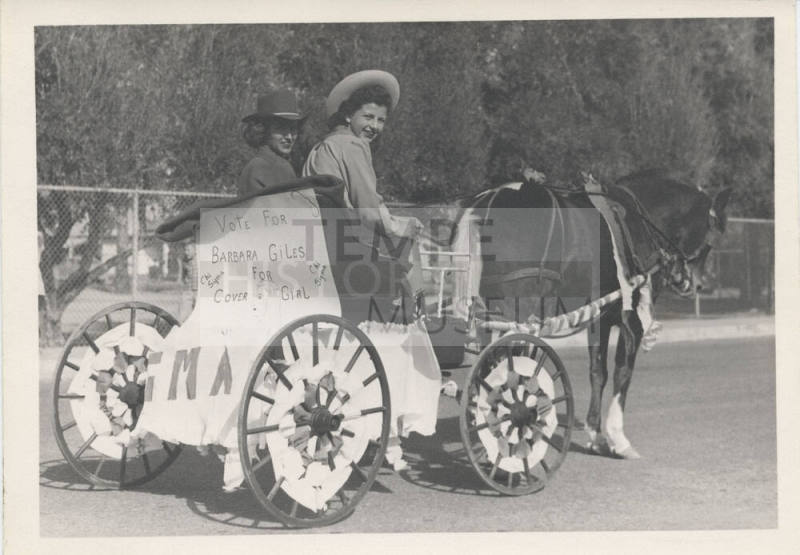 Arizona State Teachers College Parade - Women on Ponycart