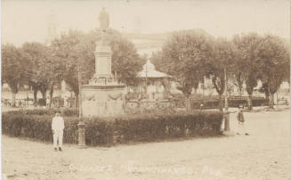 View of Statue in Town Square in Mexico