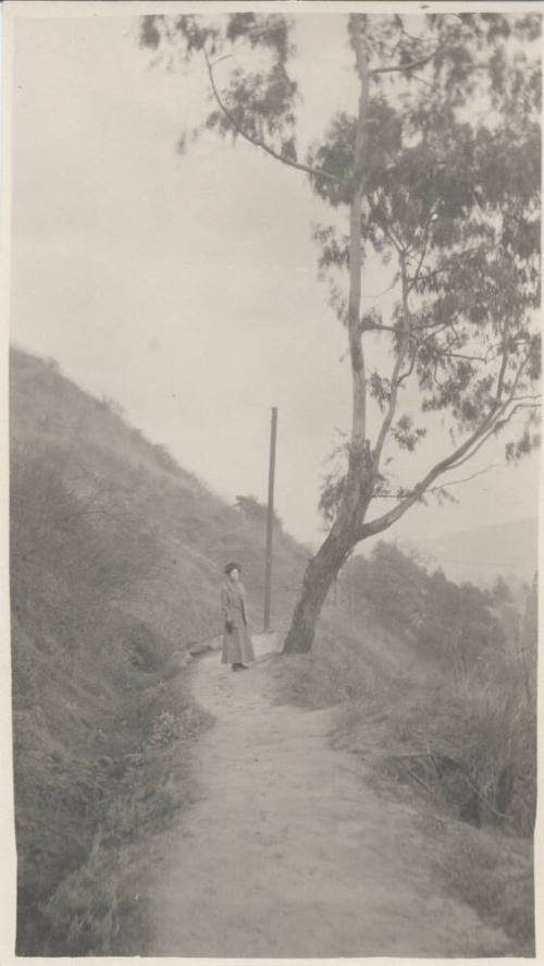 Unidentified Woman Standing on a Trail