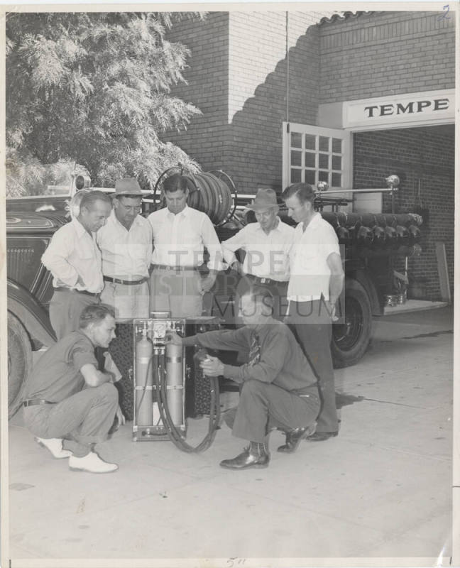 Chief Carl Spain and Crew at Fire House