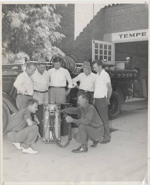 Chief Carl Spain and Crew at Fire House