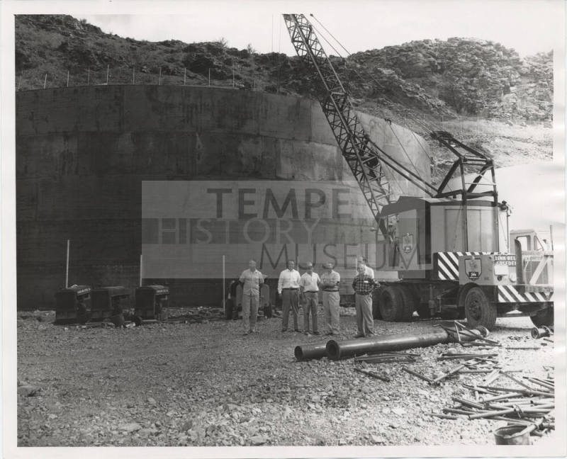 6 Men Outside Water Tank, Tempe Butte