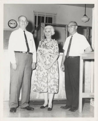 H. Laird, E. Barbre, and C. Gililland at old Library
