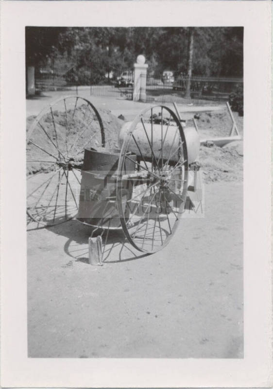 Barrel-Cart at Road Construction Site