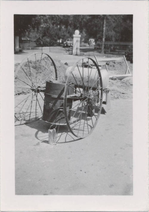 Barrel-Cart at Road Construction Site