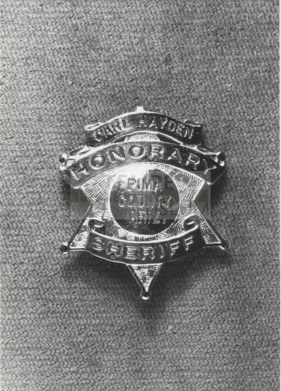 Carl Hayden Honorary Sheriff Badge