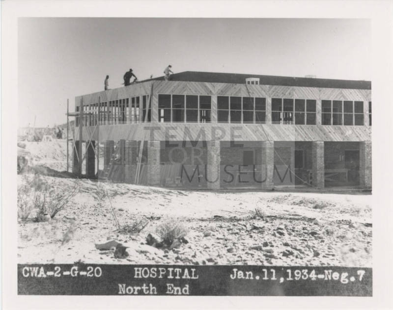 Cwa-Project-Men on Arizona State Tuberculosis Sanitarium (aka Arizona State Welfare Sanitarium) Roof.