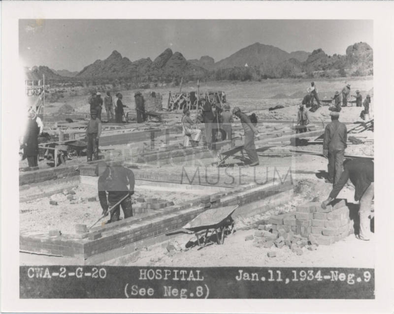 Cwa-Project-Men Working on Arizona State Tuberculosis Sanitarium (aka Arizona State Welfare Sanitarium).