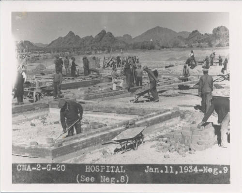 Cwa-Project-Men Working on Arizona State Tuberculosis Sanitarium (aka Arizona State Welfare Sanitarium).