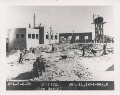 Cwa-Project-Men with Wheelbarrels at the Arizona State Tuberculosis Sanitarium (aka Arizona State Welfare Sanitarium).