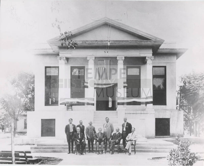 Photograph,Group photo in front of Tempe City Hall