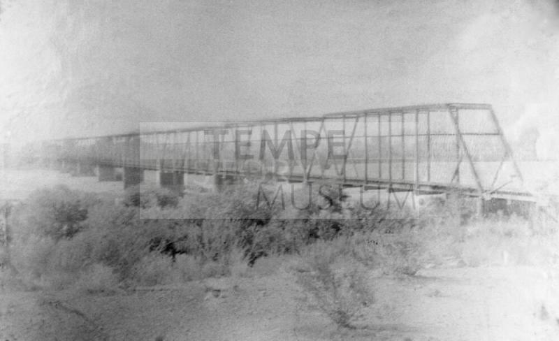Photograph, Black and White--8 x 10", Side view of railroad bridge
