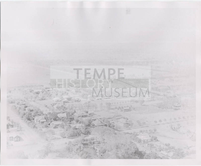 Photograph, view of Tempe looking southwest from butte