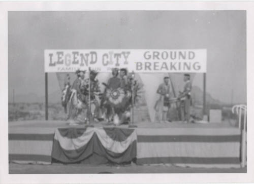 Photograph, Native American dancers at the groundbreaking of Legend City