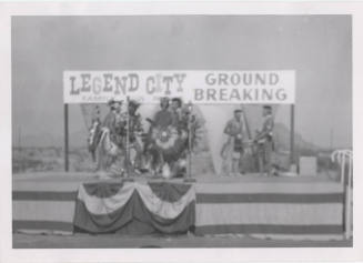 Photograph, Native American dancers at the groundbreaking of Legend City