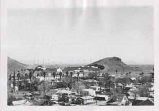 Photograph, Black and White--5 x 7 inch photo, Tempe butte with stadium