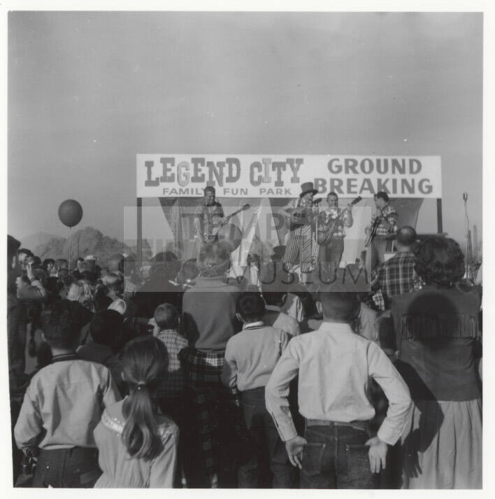 Photograph, a band playing at the groundbreaking of Legend City