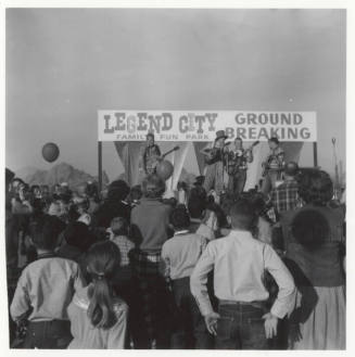Photograph, a band playing at the groundbreaking of Legend City