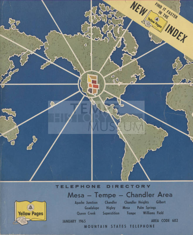 Yellow pages telephone directory, Mesa, Tempe, Chandler area January 1965