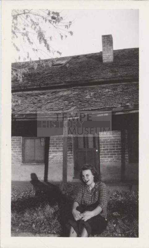 Lola May Boholer Seated in Yard