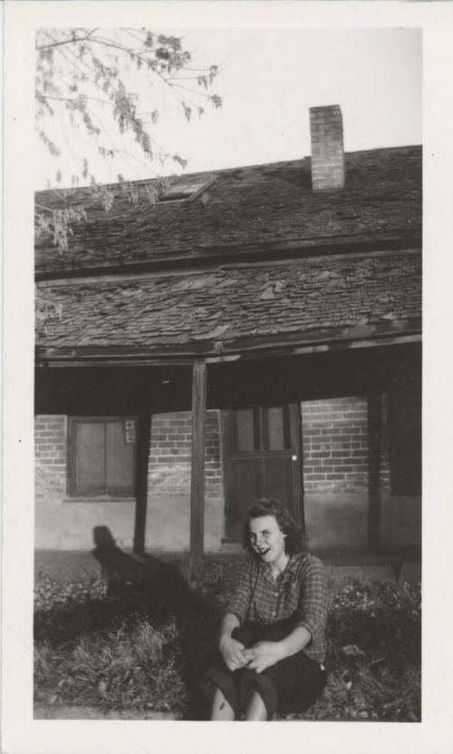 Lola May Boholer Seated in Yard