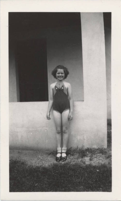 Betty Allen in Front of Her House