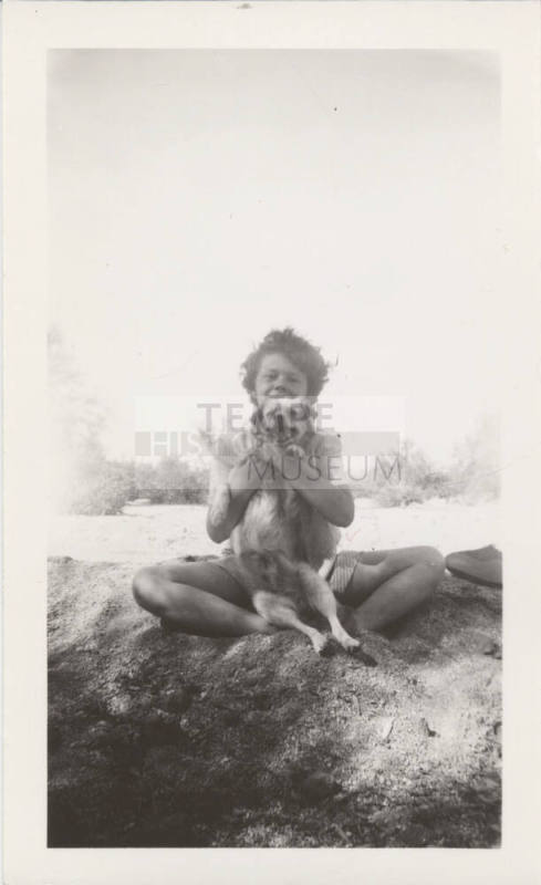 Betty Allen Sitting with Her Dog Sandy