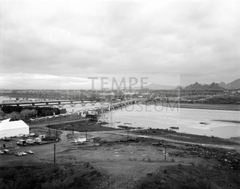 Salt River flood from Tempe Butte
