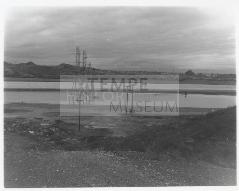Flooded Salt River and power line towers