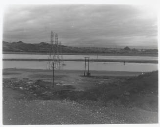Flooded Salt River and power line towers
